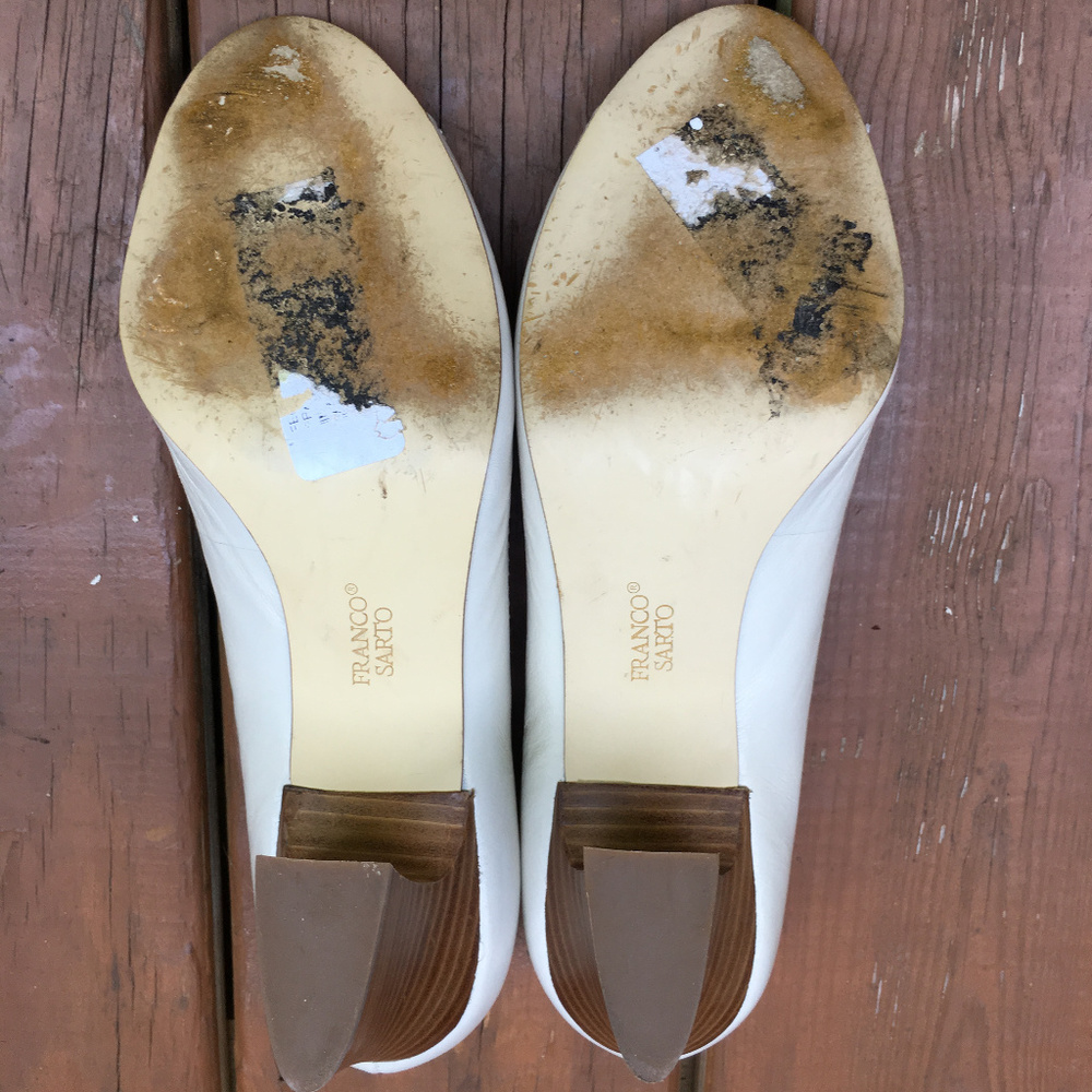 Franco Sarto Felidia Pumps Peep Toe Ivory Bone 10M - Picture 5 of 6